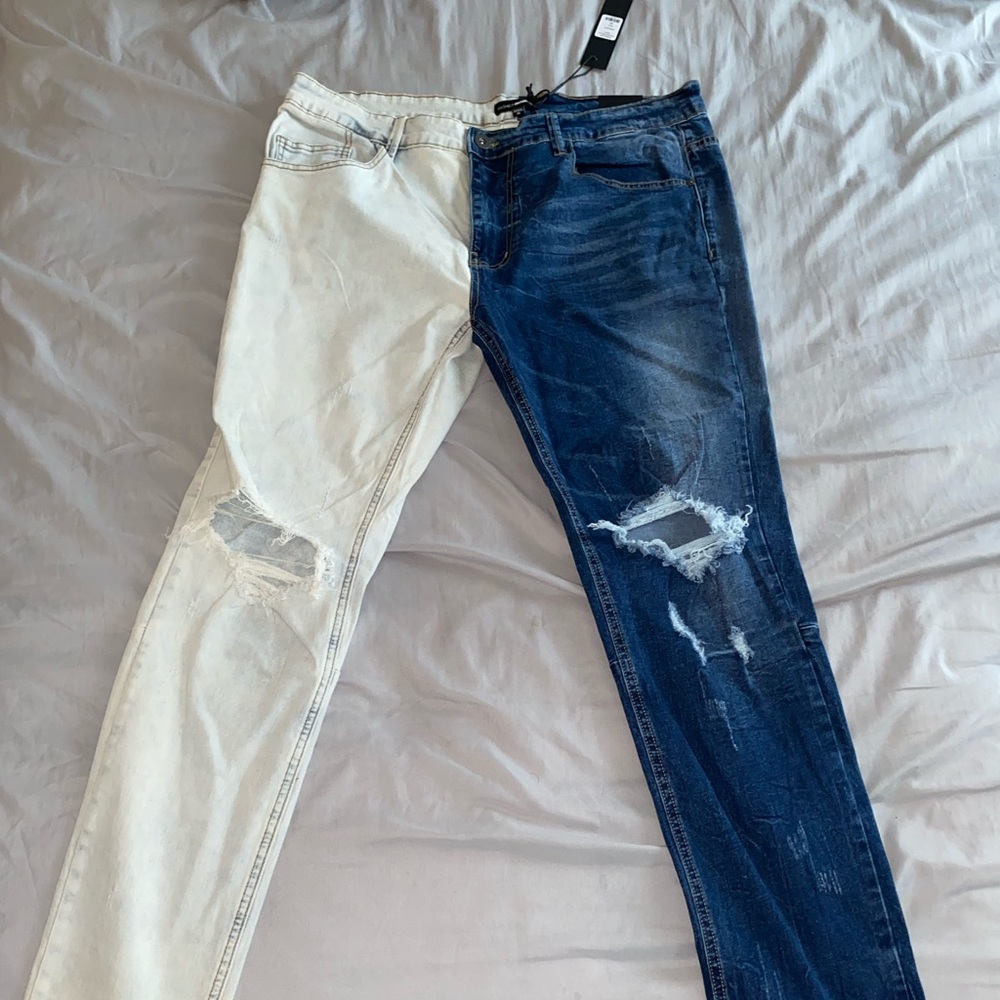 Fashion Nova Split Denim Jeans